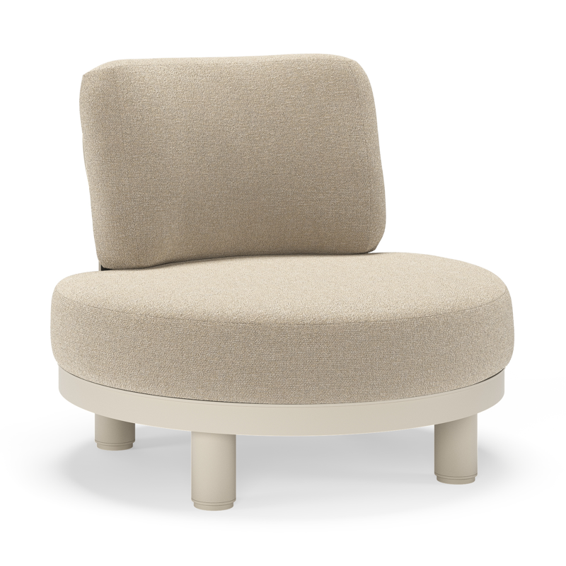 Donato loungestoel in beige aluminium met all weather cosytica Marbella Sand kussen