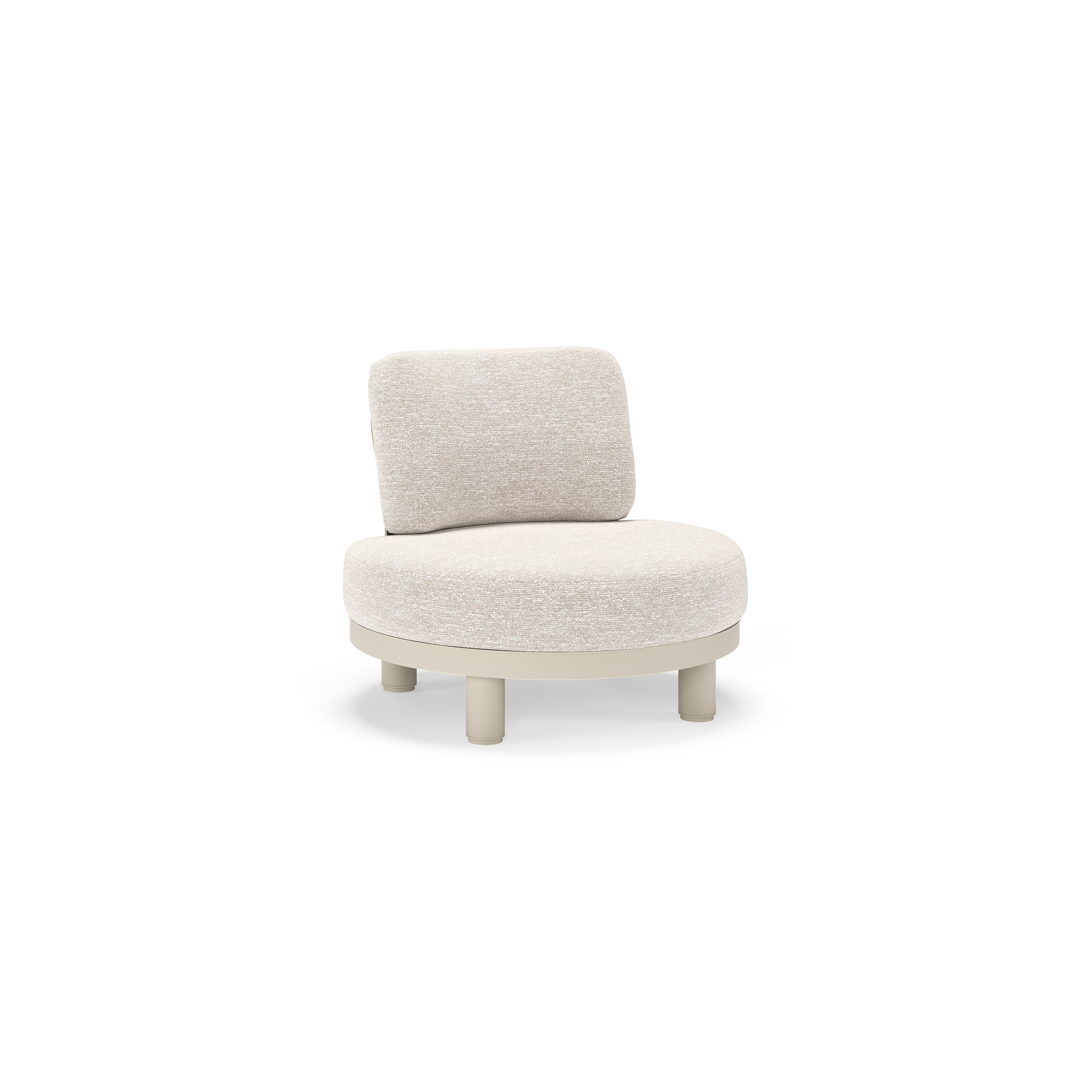 Donato loungestoel in beige aluminium met all weather sunbrella® luxe Tundra Sand kussen