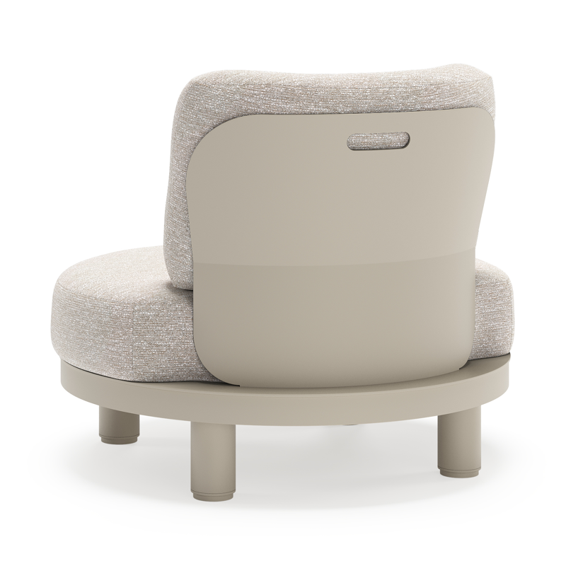 Donato loungestoel in beige aluminium met all weather sunbrella® luxe Tundra Sand kussen