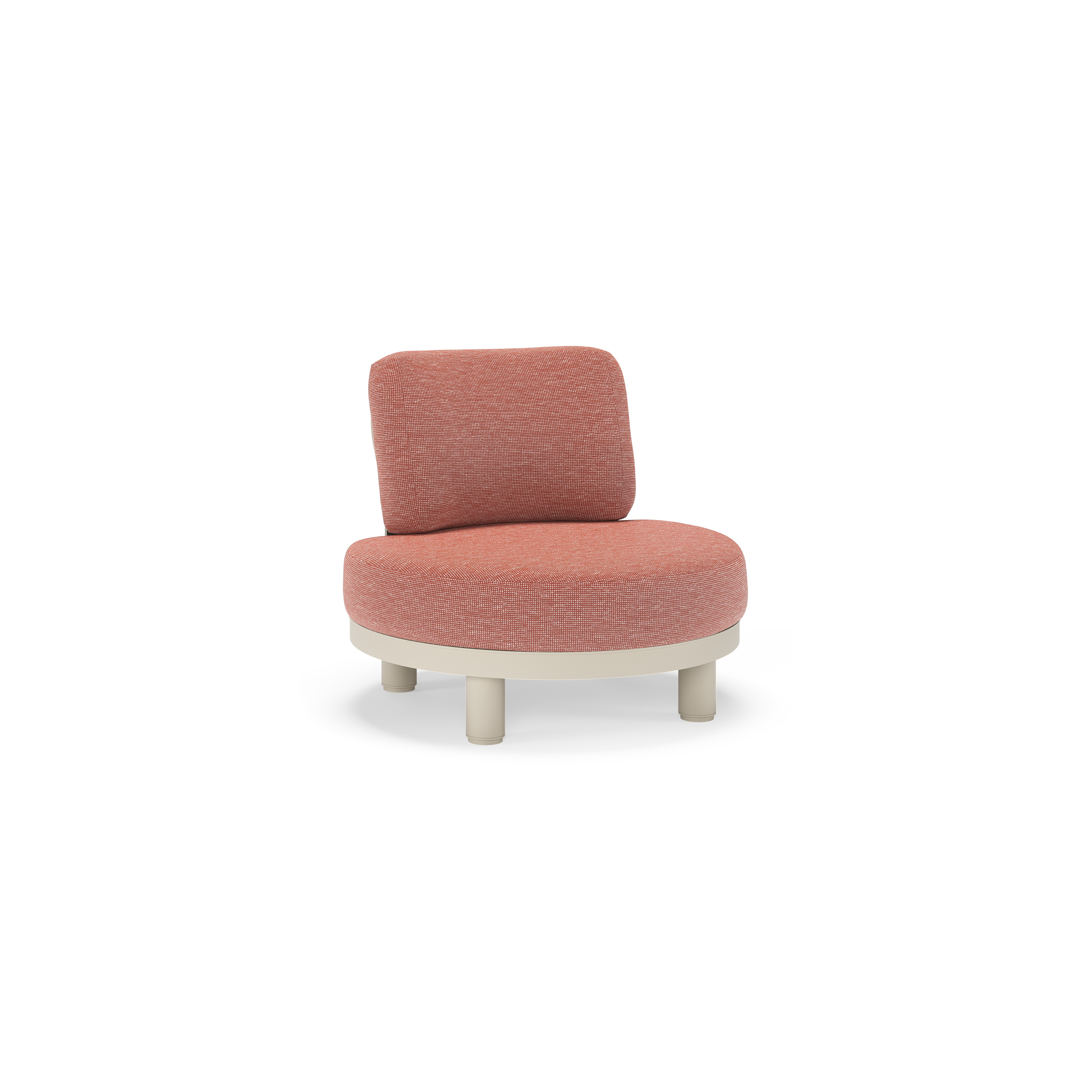 Fauteuil de jardin Donato en aluminium beige et coussins en all weather sunbrella® luxe Slow Alezan