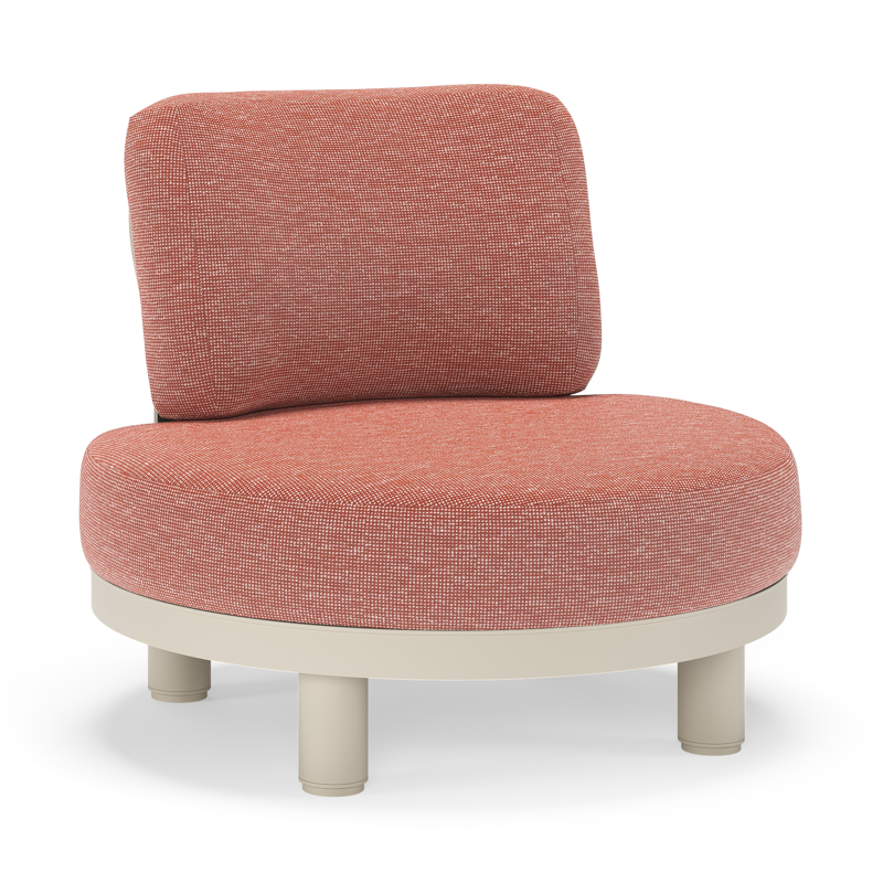 Fauteuil de jardin Donato en aluminium beige et coussins en all weather sunbrella® luxe Slow Alezan