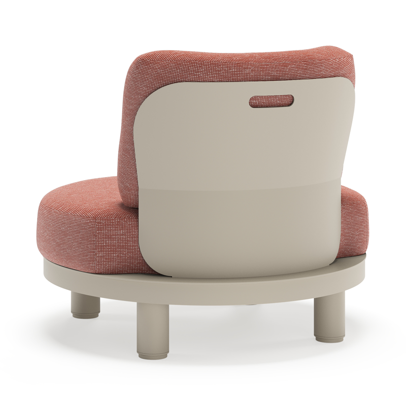 Fauteuil de jardin Donato en aluminium beige et coussins en all weather sunbrella® luxe Slow Alezan