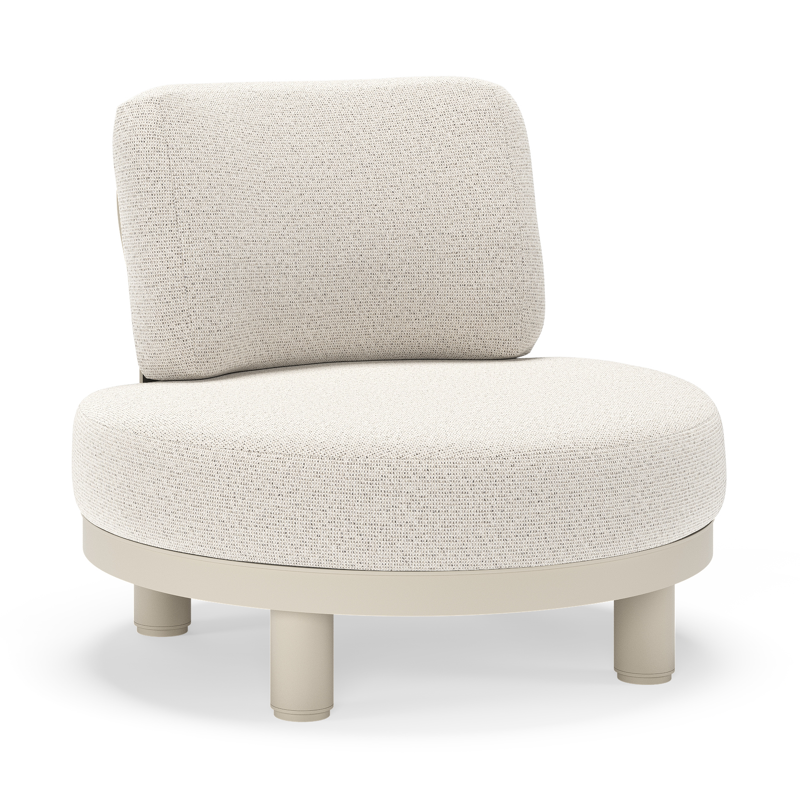 Donato loungestoel in beige aluminium met all weather solica Firenze Natural kussen