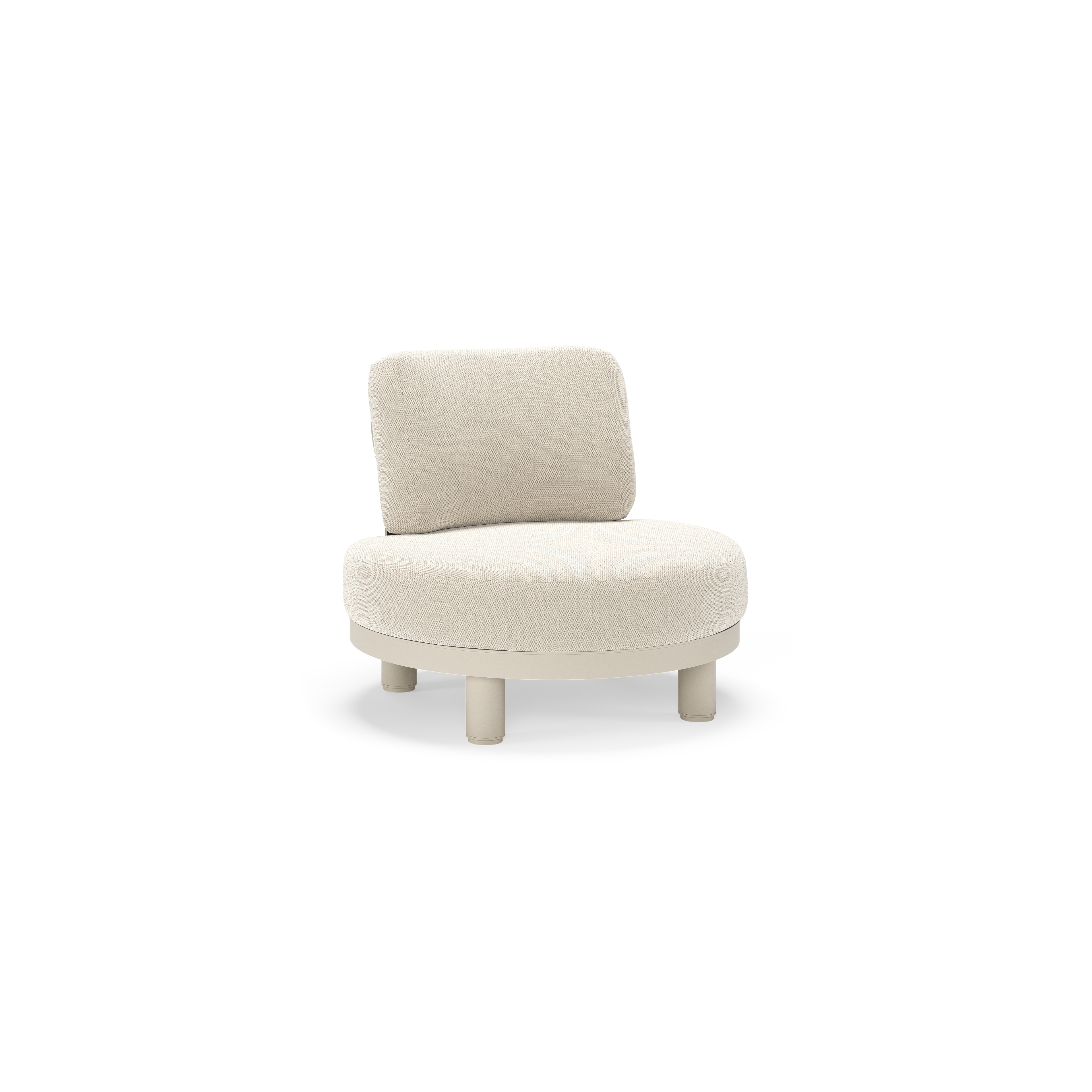 Donato loungestoel in beige aluminium met all weather sunbrella® luxe Lopi Marble kussen