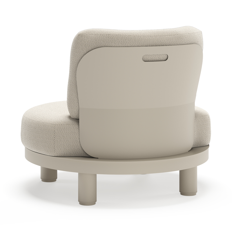 Donato loungestoel in beige aluminium met all weather sunbrella® luxe Lopi Marble kussen