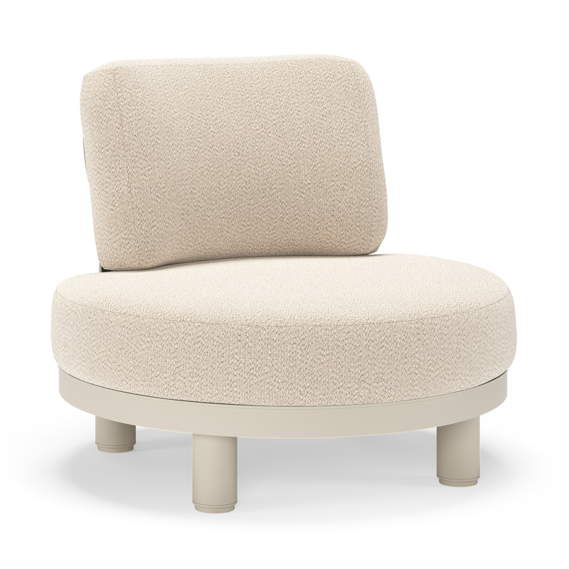 Donato loungestoel in beige aluminium met all weather sunbrella® luxe Lopi Sand kussen