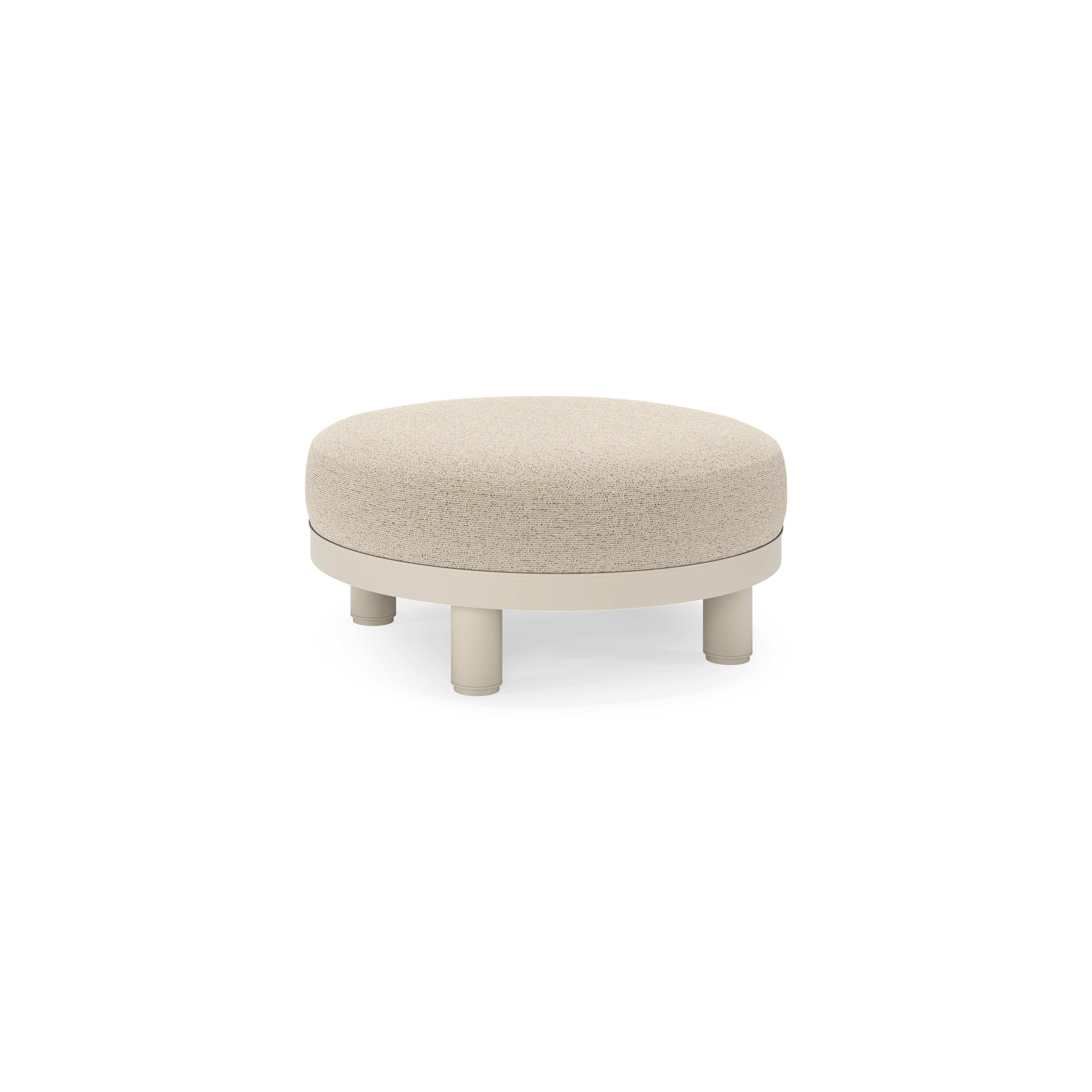 Donato lounge poef in beige aluminium met all weather cosytica Marbella Beige kussen