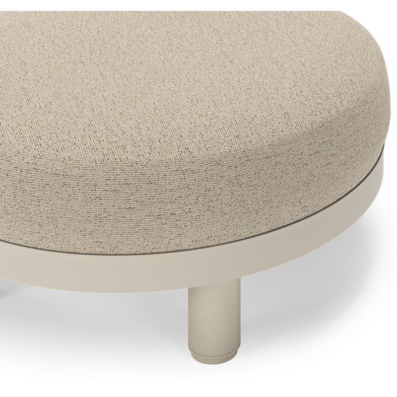 Donato lounge poef in beige aluminium met all weather cosytica Marbella Beige kussen