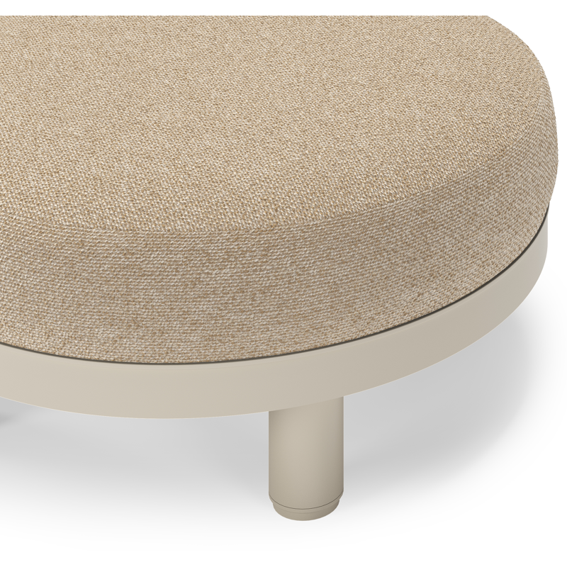 Donato lounge poef in beige aluminium met all weather cosytica Madagascar Oak kussen