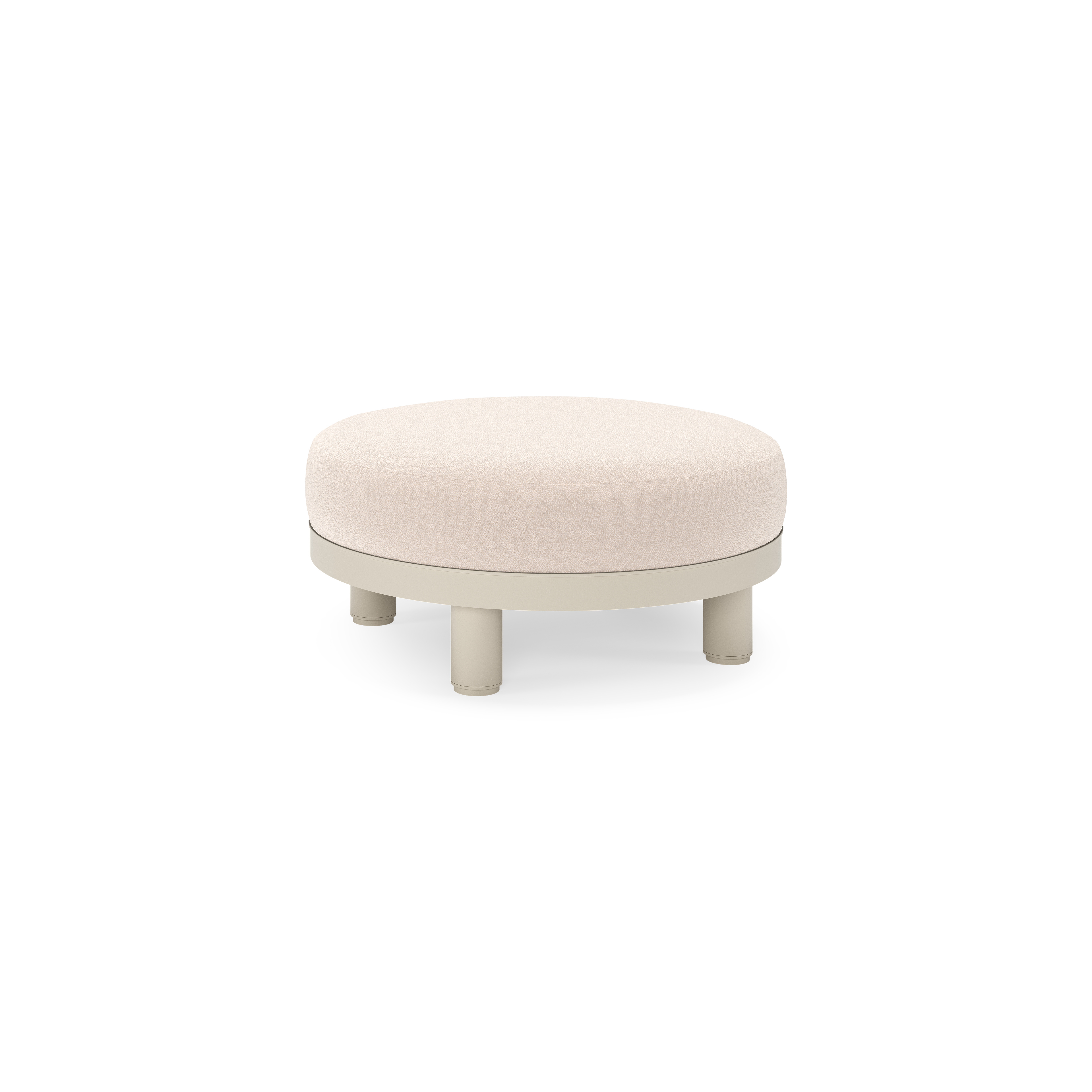 Salon de jardin pouf Donato en aluminium beige et coussins en all weather sunbrella® luxe Wander Pilat