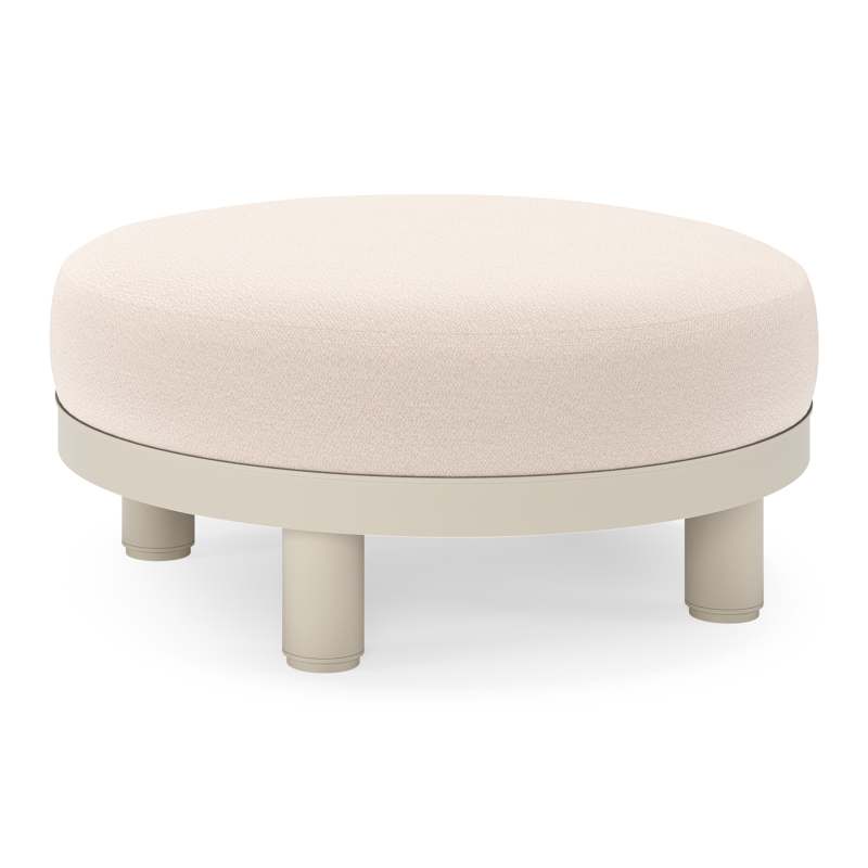 Donato lounge poef in beige aluminium met all weather sunbrella® luxe Wander Pilat kussen