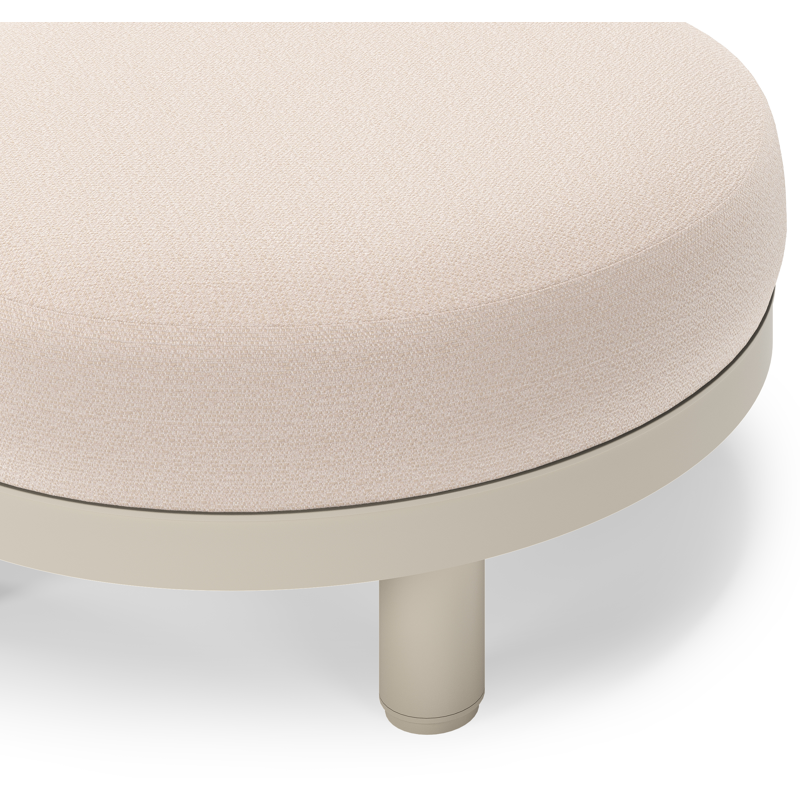 Salon de jardin pouf Donato en aluminium beige et coussins en all weather sunbrella® luxe Wander Pilat