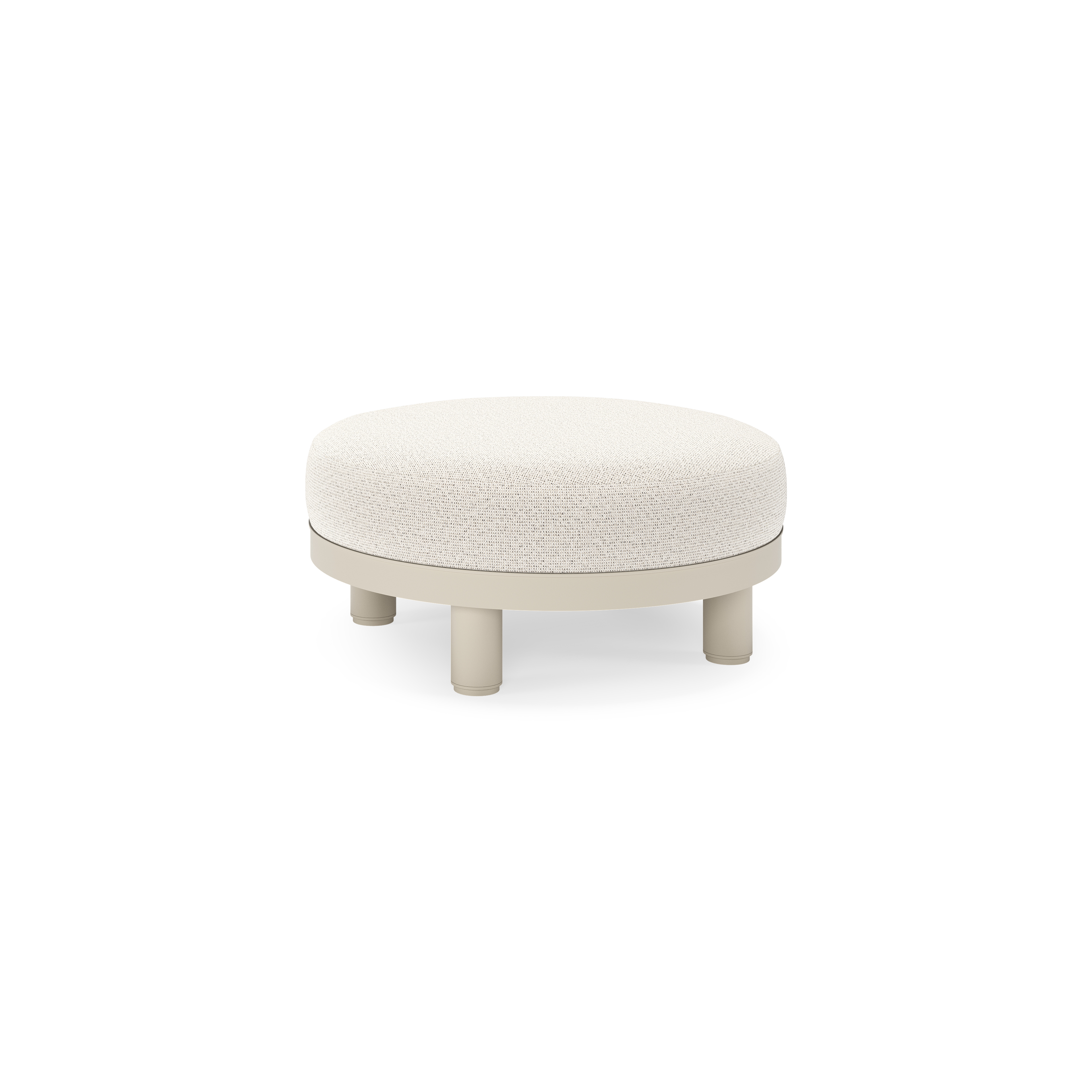 Donato lounge poef in beige aluminium met all weather solica Firenze Natural kussen
