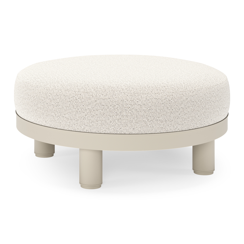 Donato lounge poef in beige aluminium met all weather solica Firenze Natural kussen