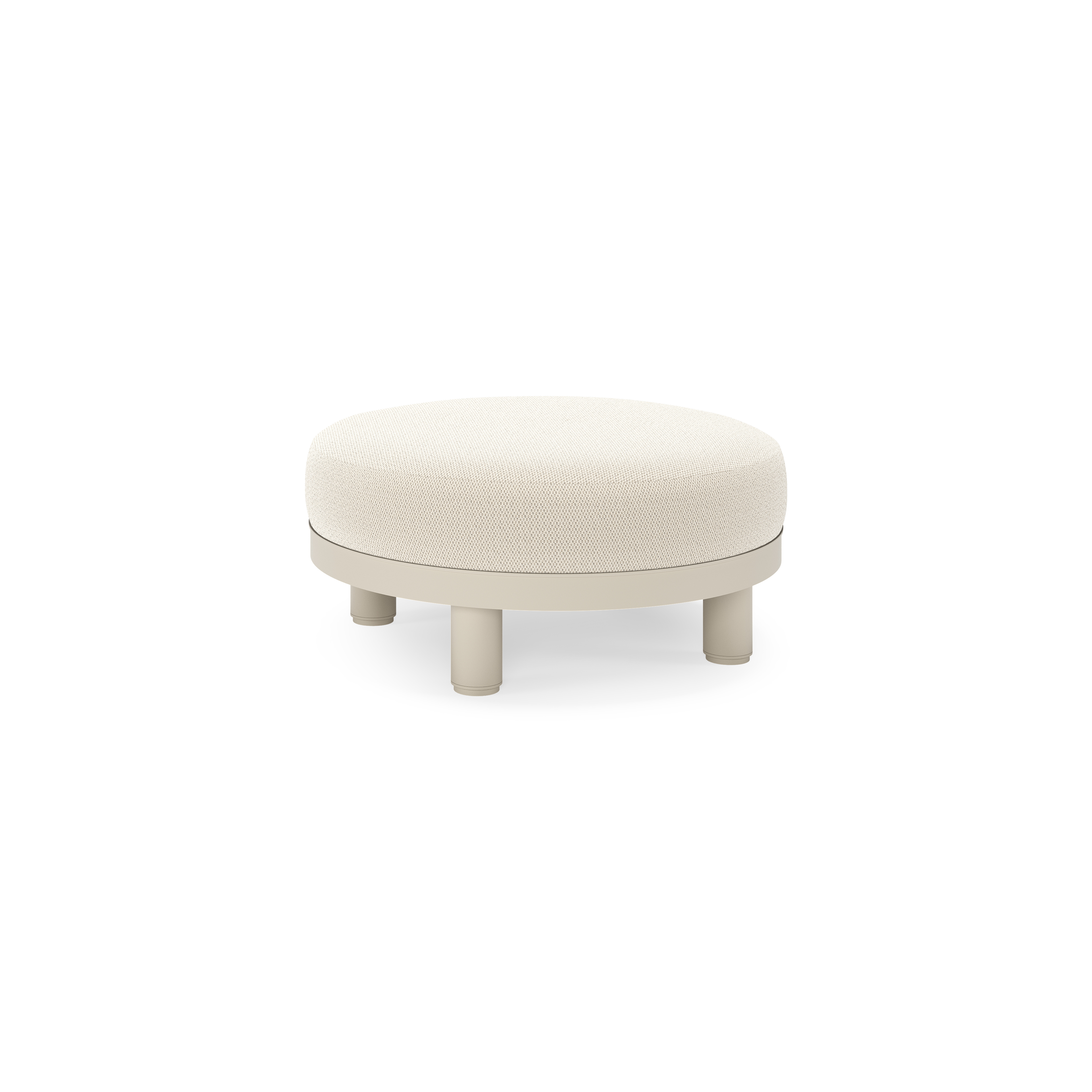 Donato lounge poef in beige aluminium met all weather sunbrella® luxe Lopi Marble kussen