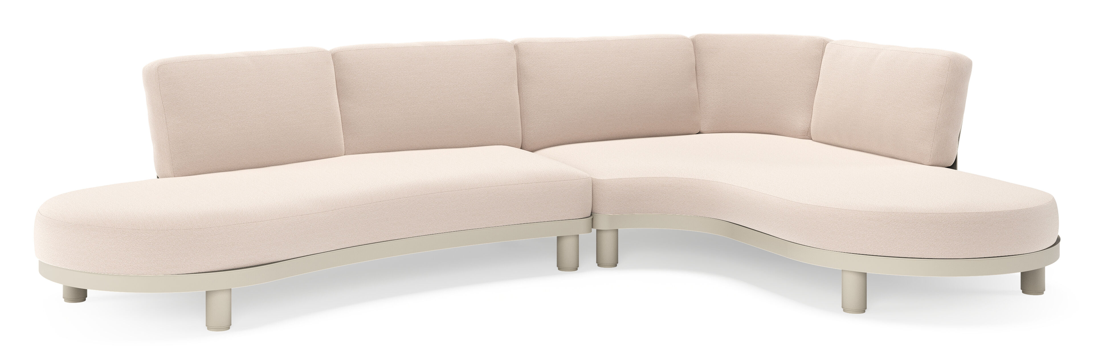 Salon de jardin d'angle Donato en aluminium beige et coussins en all weather sunbrella® luxe Wander Pilat