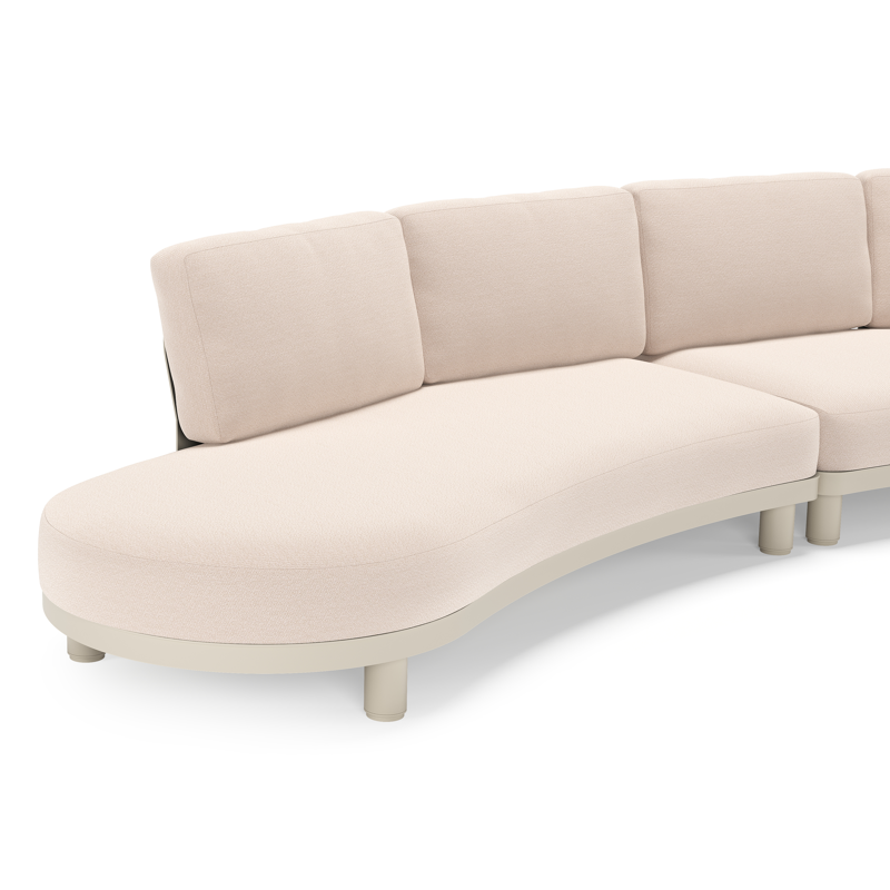 Salon de jardin d'angle Donato en aluminium beige et coussins en all weather sunbrella® luxe Wander Pilat