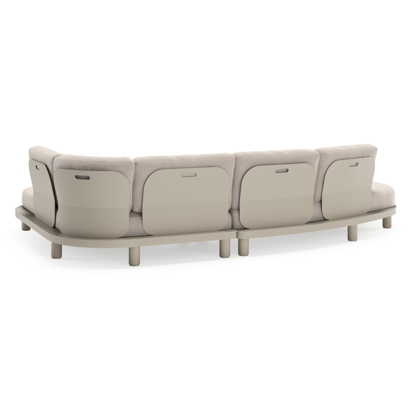 Salon de jardin d'angle Donato en aluminium beige et coussins en all weather sunbrella® luxe Slow Farafra