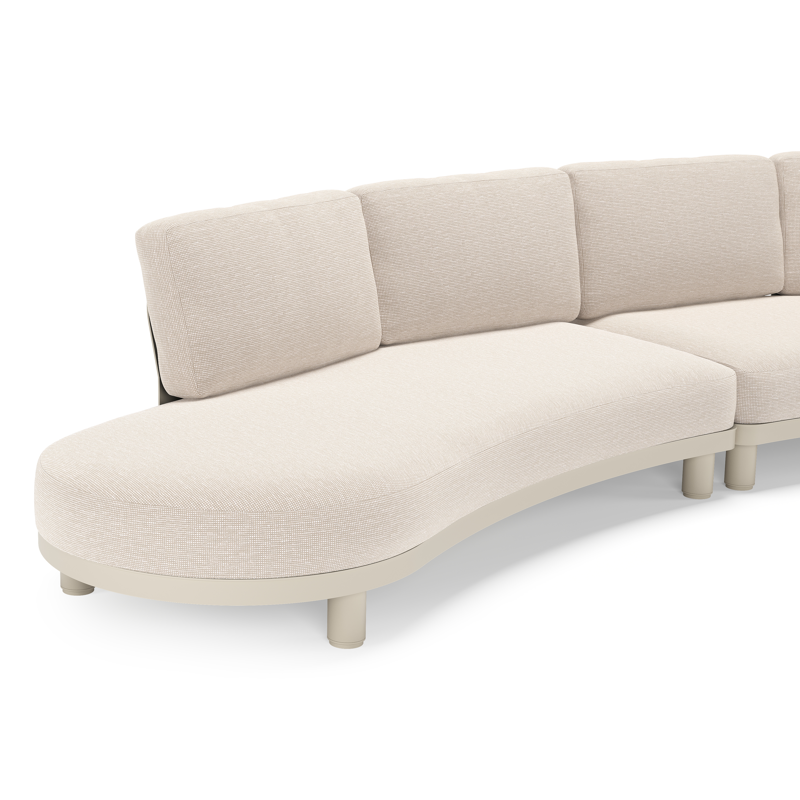Salon de jardin d'angle Donato en aluminium beige et coussins en all weather sunbrella® luxe Slow Farafra