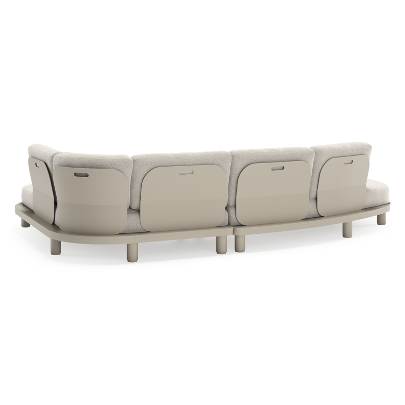 Donato loungehoek in beige aluminium met all weather solica Firenze Natural kussen