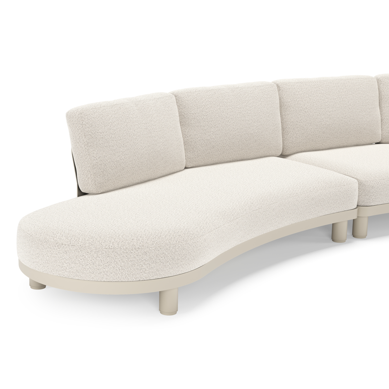 Donato loungehoek in beige aluminium met all weather solica Firenze Natural kussen