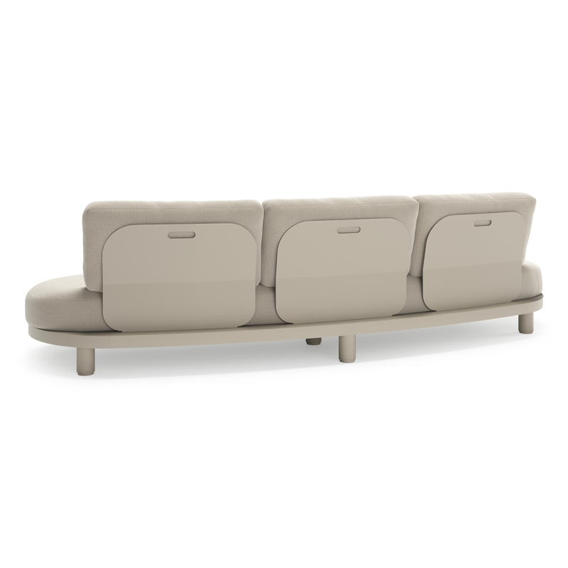 Donato loungeset in beige aluminium met all weather sunbrella® luxe Lopi Marble kussen