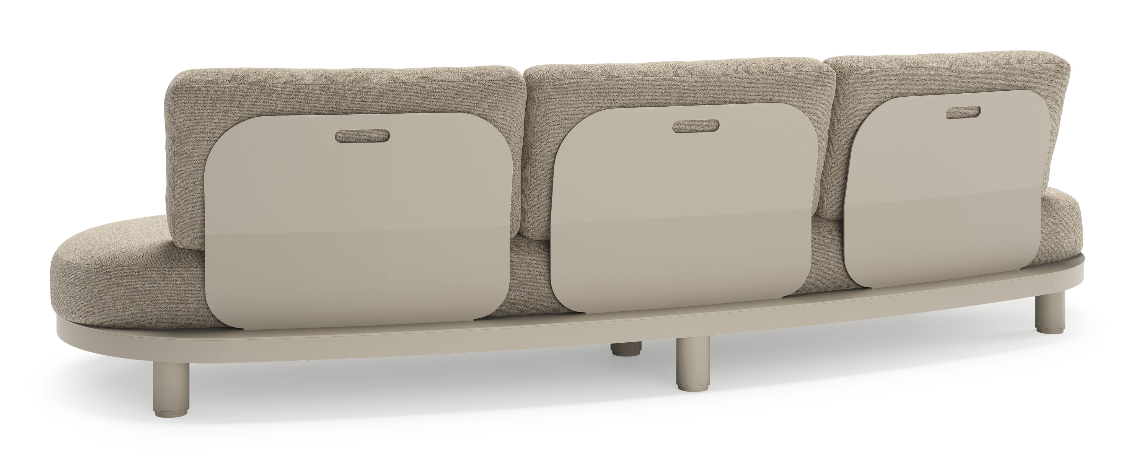 Donato loungeset in beige aluminium met all weather cosytica Marbella Beige kussen