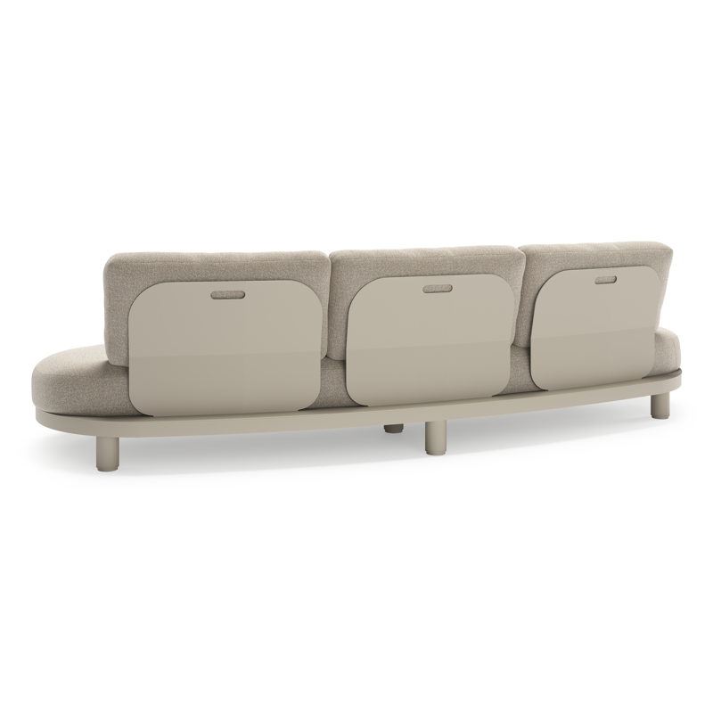 Donato loungeset in beige aluminium met all weather cosytica Marbella Ecru kussen