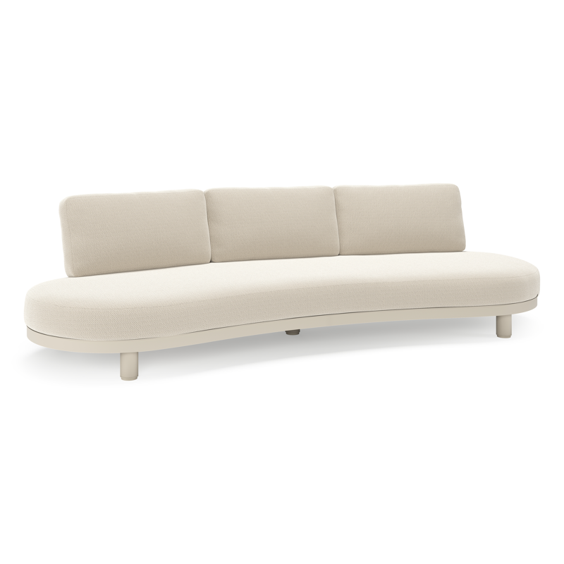 Donato loungebank in beige aluminium met all weather sunbrella® luxe Lopi Marble kussen