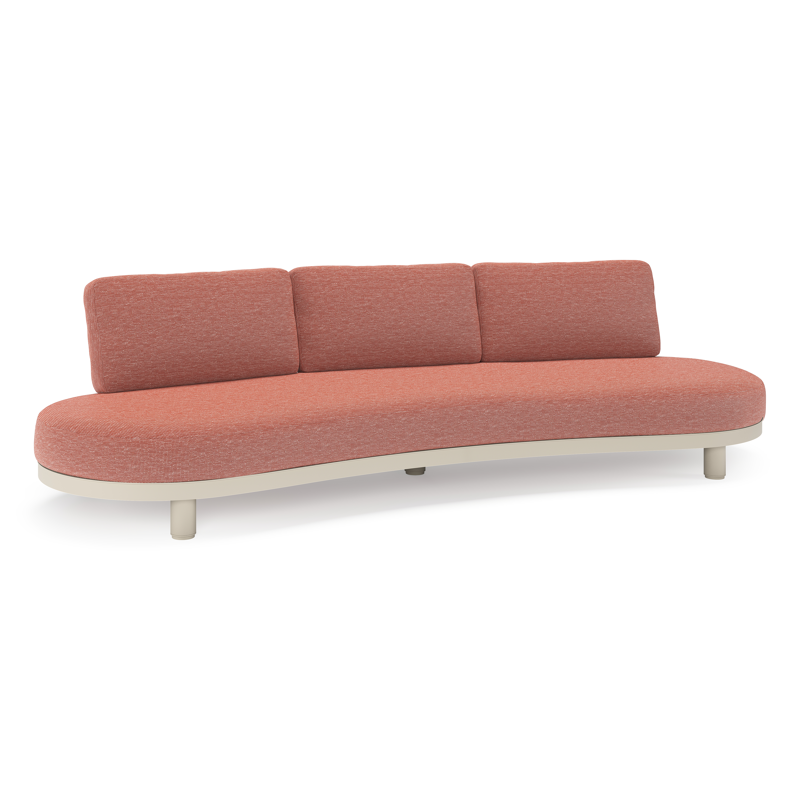 Canapé de jardin Donato en aluminium beige et coussins en all weather sunbrella® luxe Slow Alezan