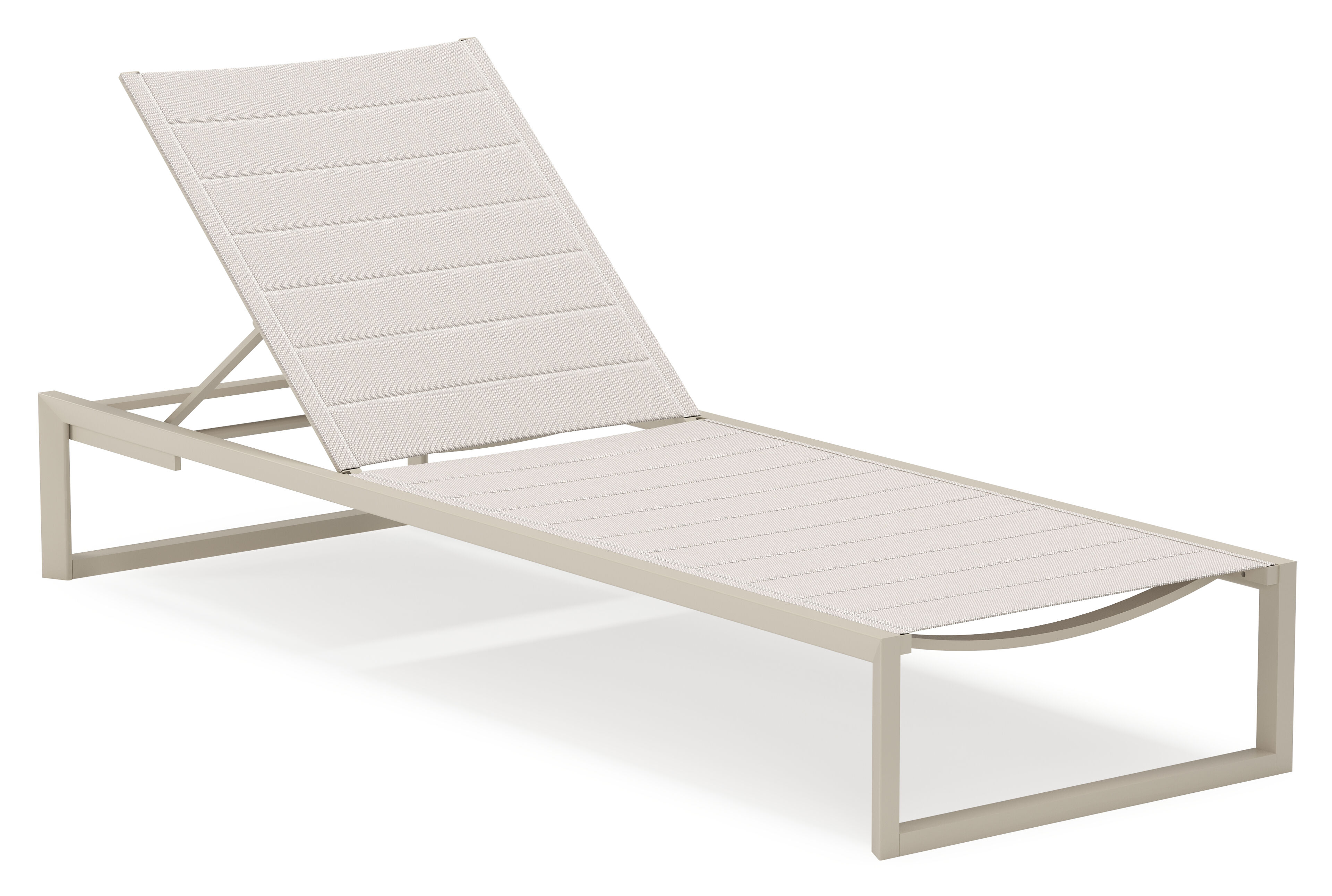 Chaise longue réglable Cirello en aluminium beige et textilène confort beige