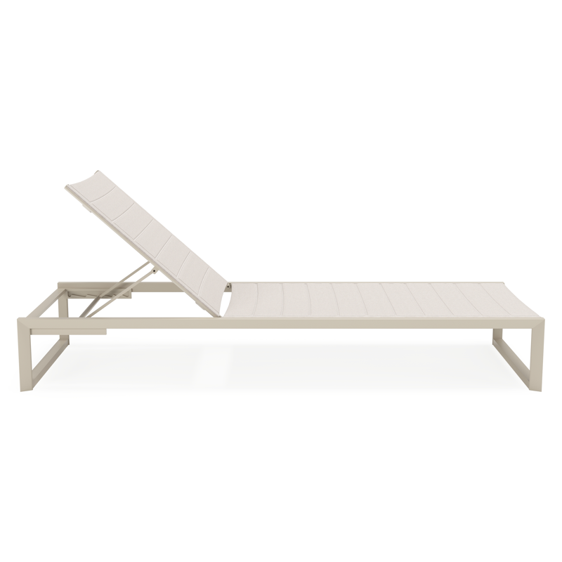 Cirello verstelbaar ligbed in beige aluminium en beige comfort textileen