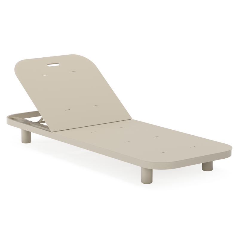 Chaise longue réglable Donato en aluminium beige avec All Weather Sunbrella® luxe lopi marble coussin