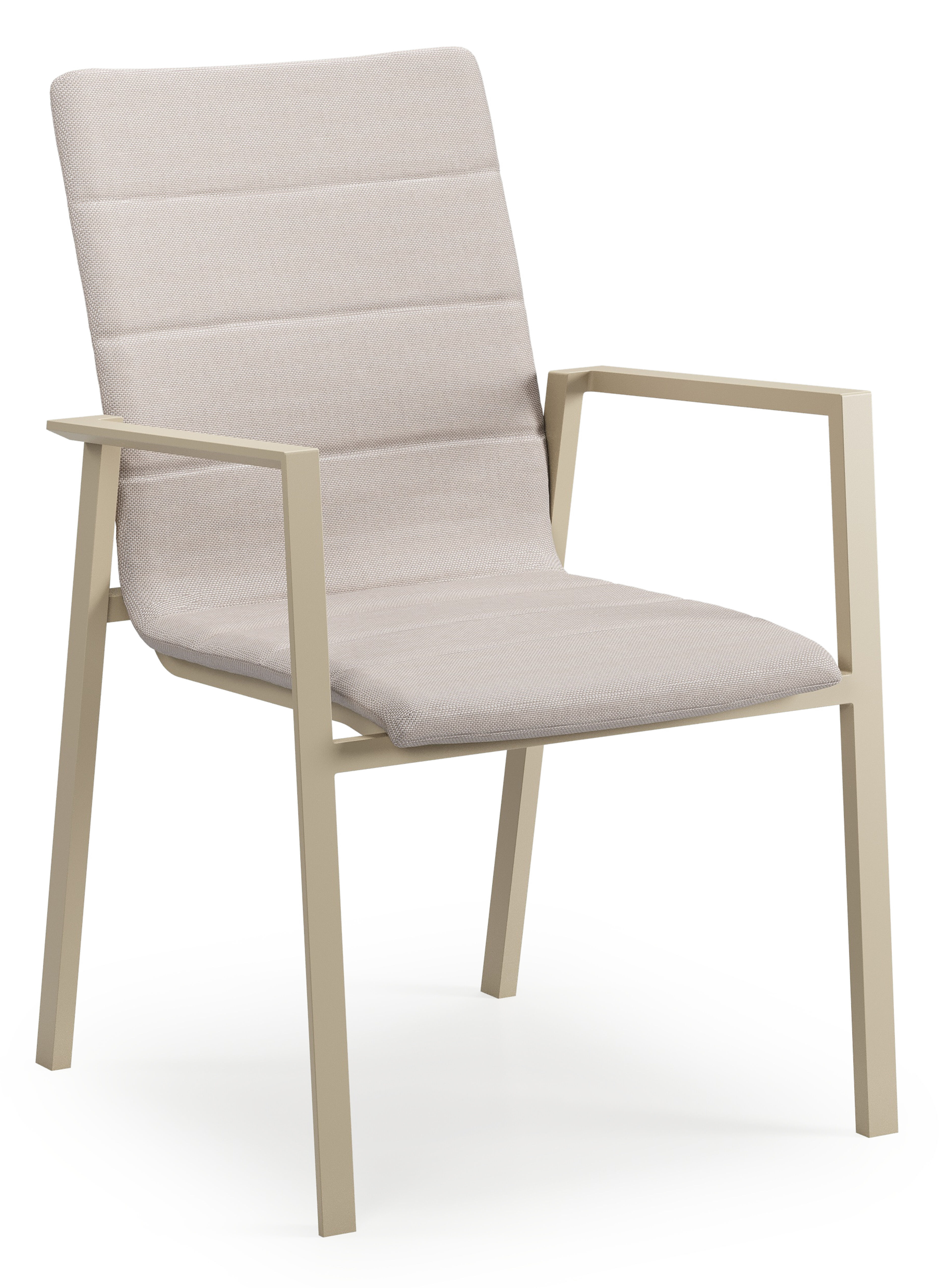 Chaise de jardin Cirello en aluminium beige et textilène de luxe beige