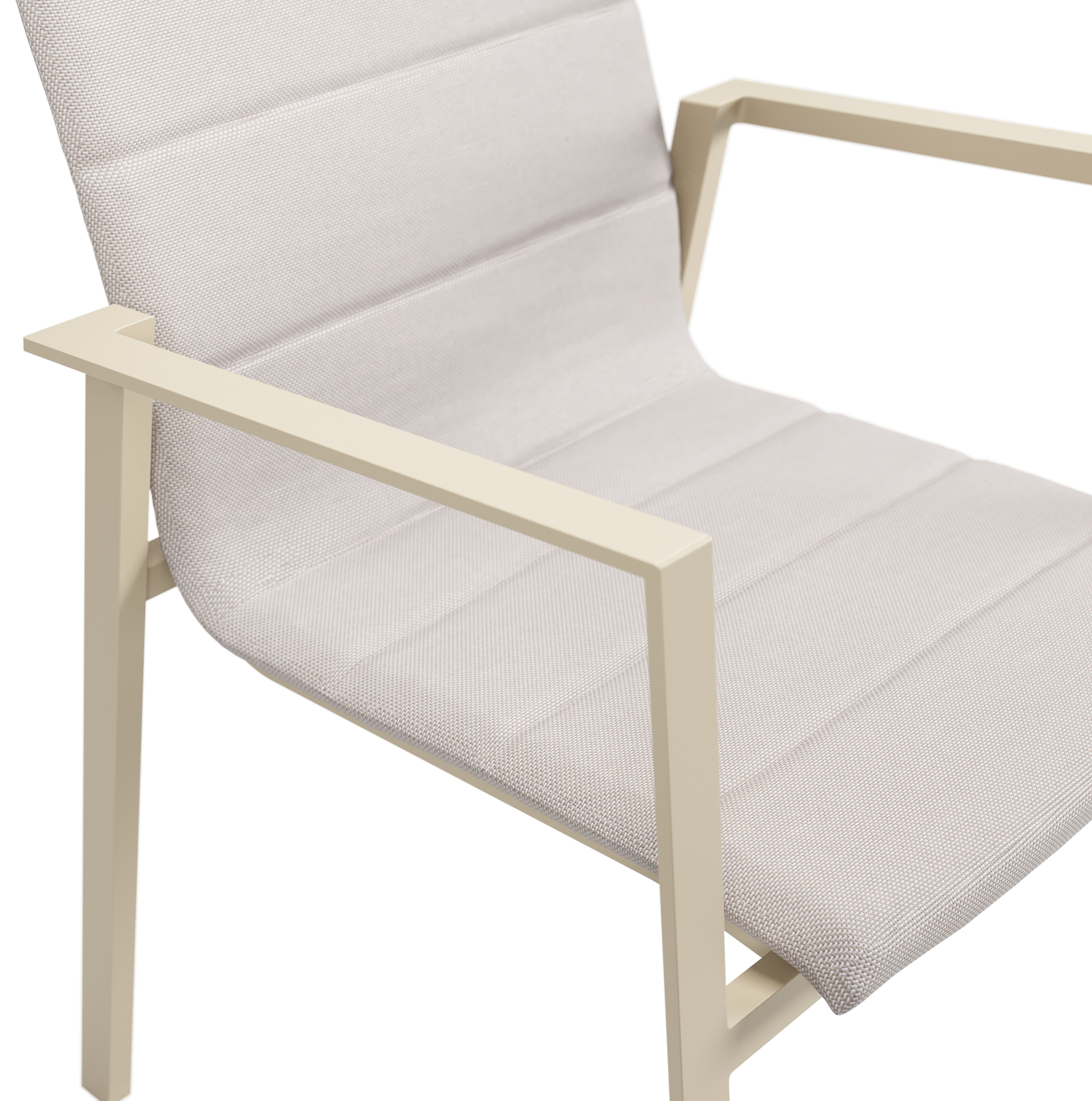 Chaise de jardin Cirello en aluminium beige et textilène de luxe beige