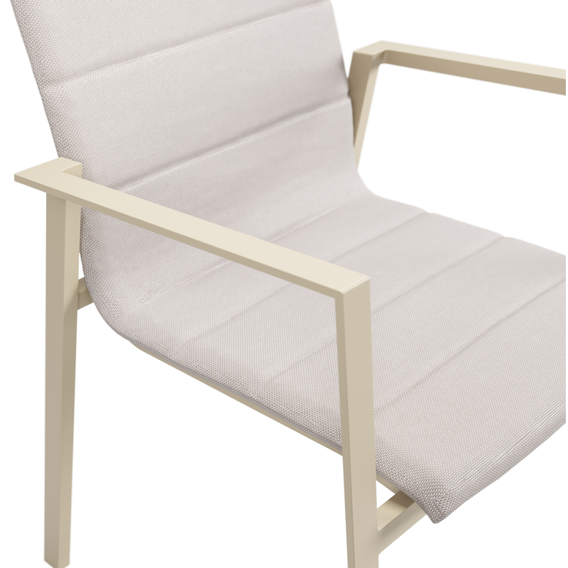Chaise de jardin Cirello en aluminium beige et textilène de luxe beige