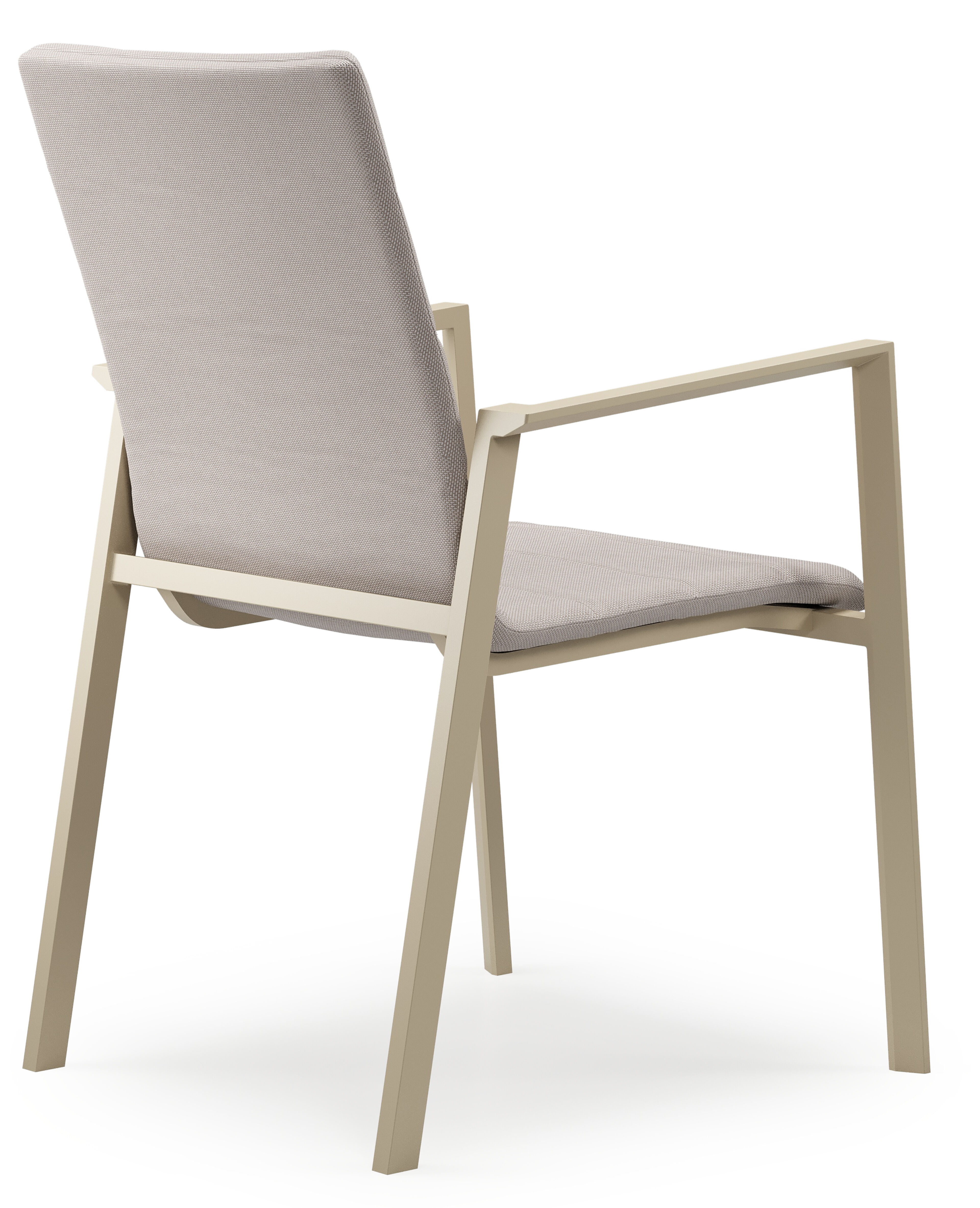 Chaise de jardin Cirello en aluminium beige et textilène de luxe beige