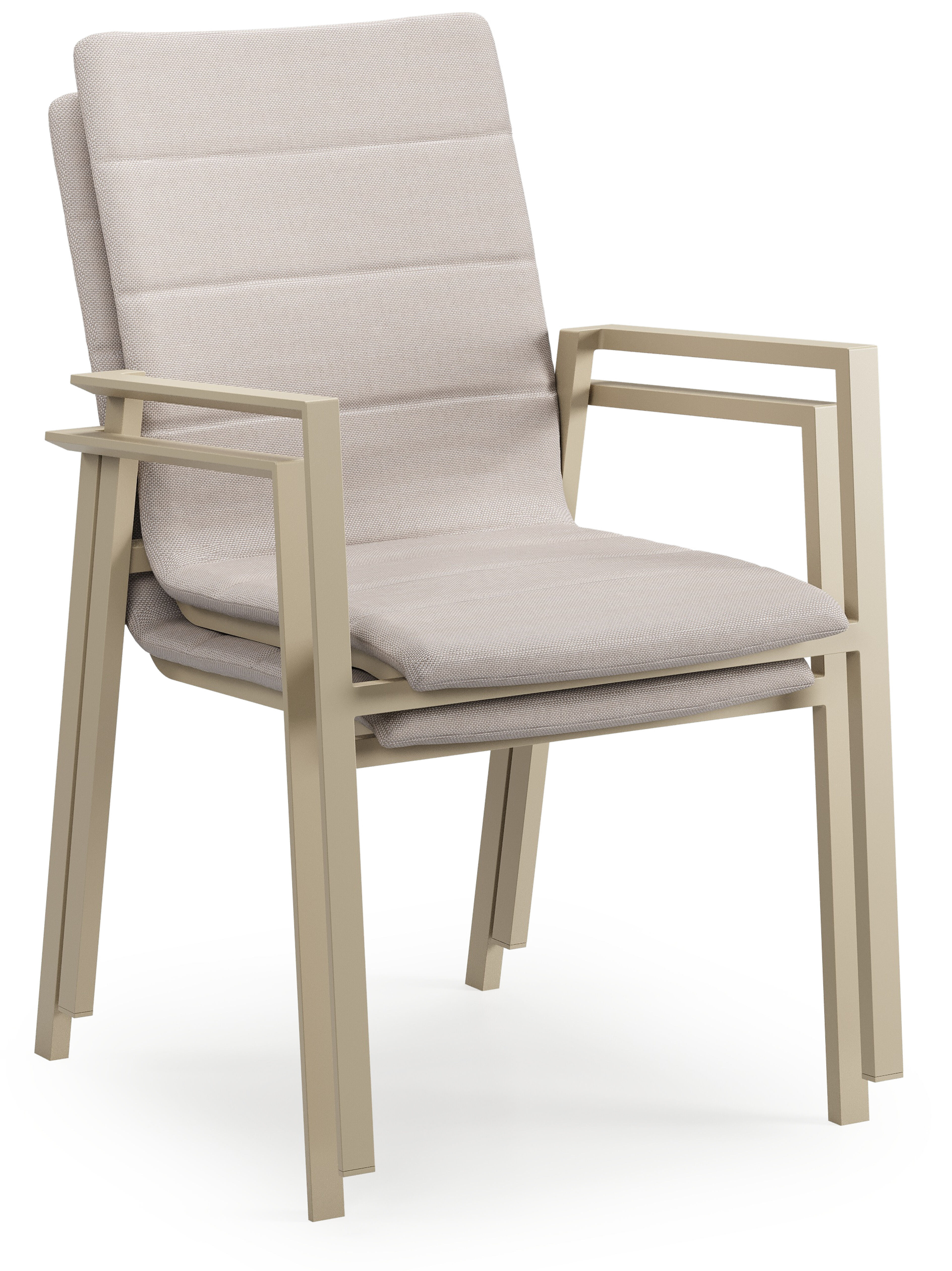 Chaise de jardin Cirello en aluminium beige et textilène de luxe beige