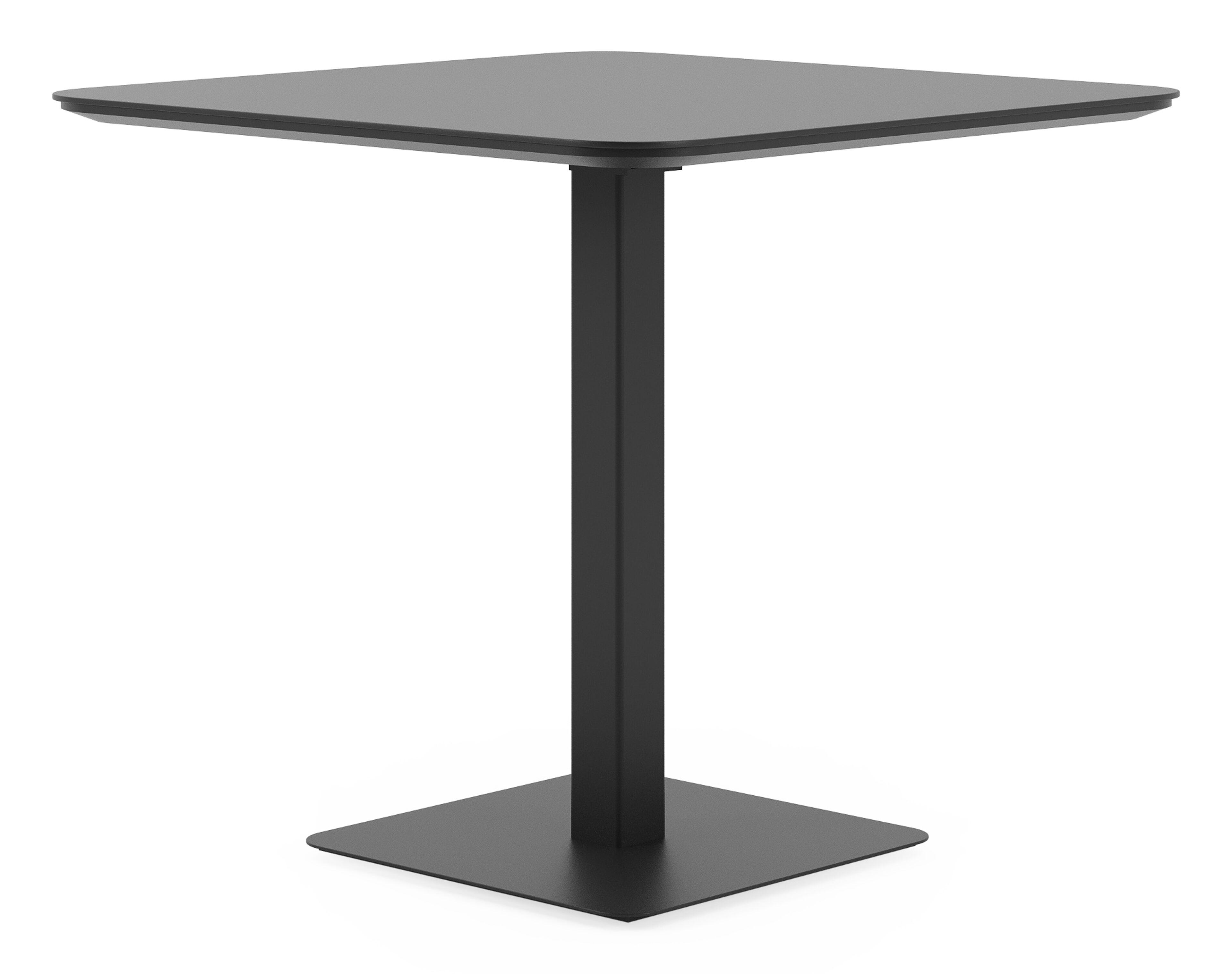 Table de jardin Fano inclinable carré arrondi en aluminium noir - Lg. 80 x Lrg. 80 x Haut. 73 cm