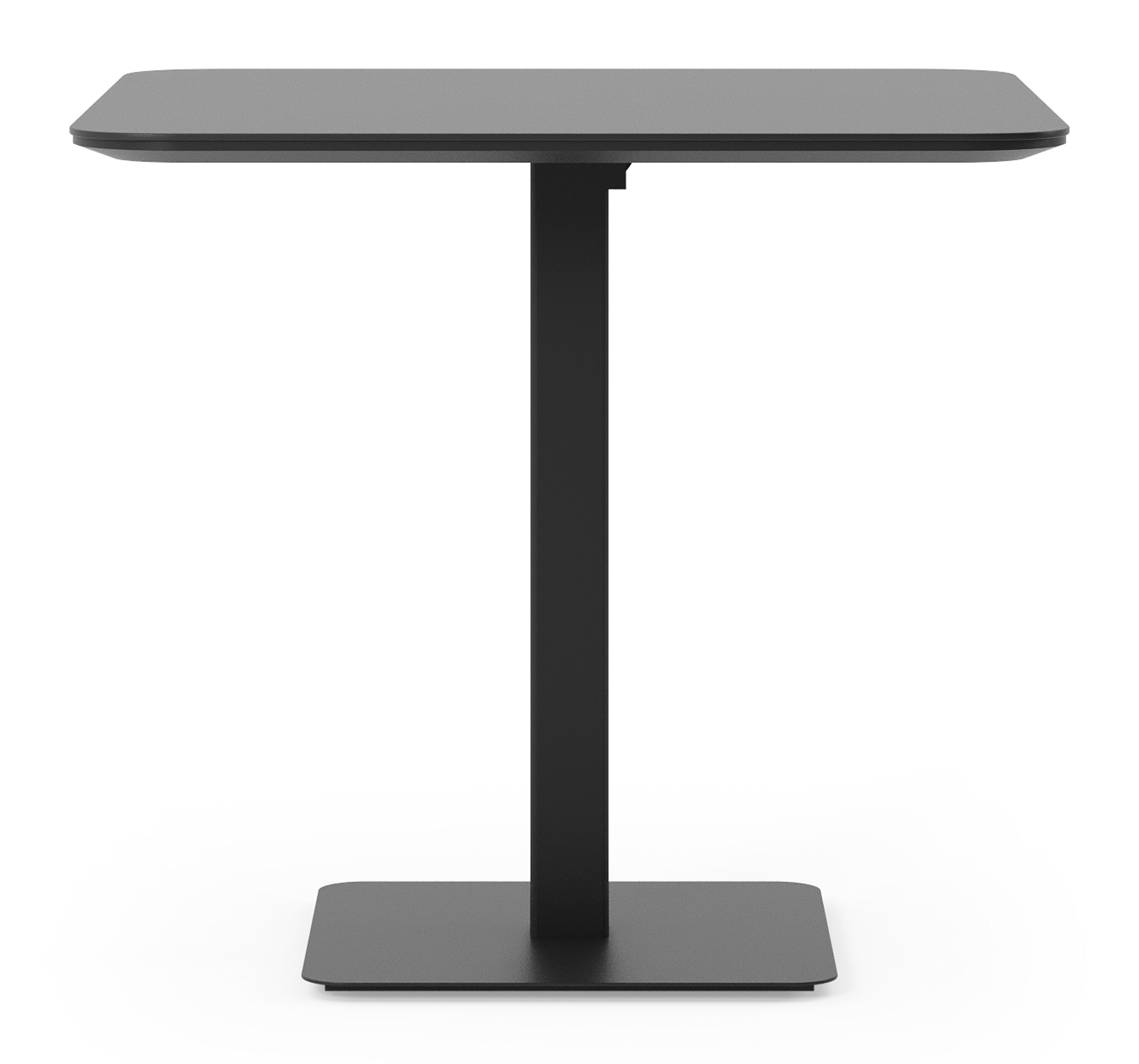 Table de jardin Fano inclinable carré arrondi en aluminium noir - Lg. 80 x Lrg. 80 x Haut. 73 cm