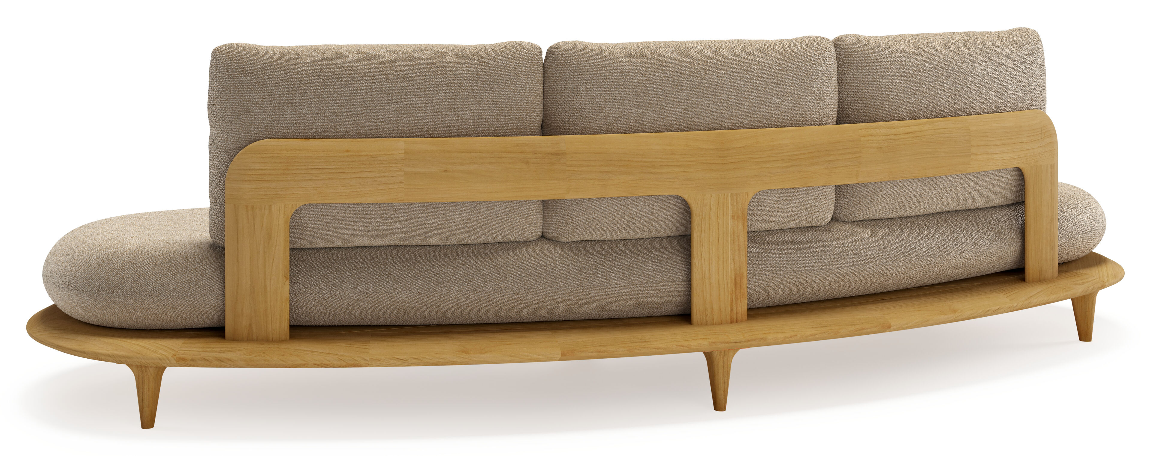 Bomero loungeset in teak met madagascar oak all weather cosytica kussen