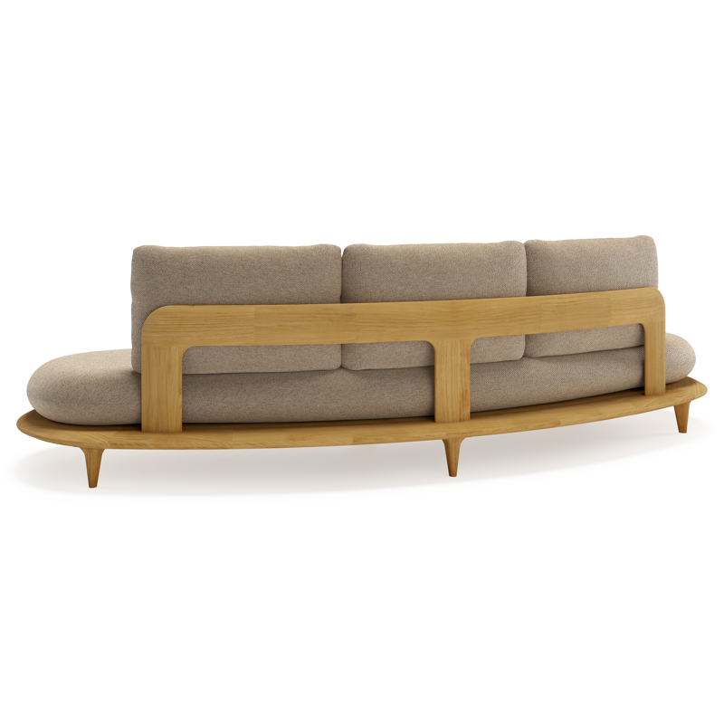 Bomero loungeset in teak met madagascar oak all weather cosytica kussen