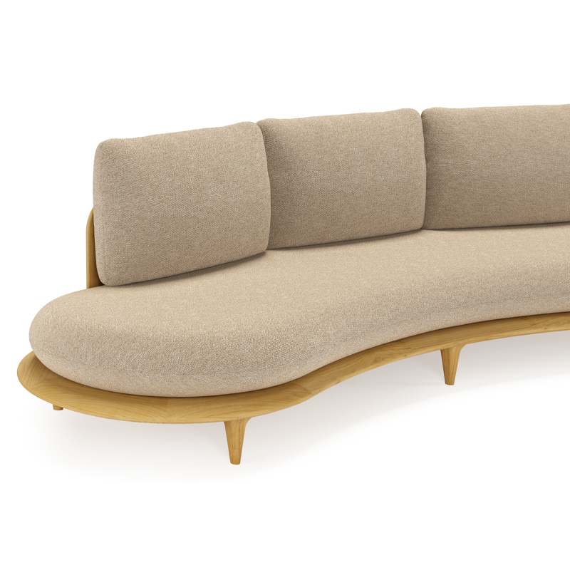 Bomero loungeset in teak met madagascar oak all weather cosytica kussen