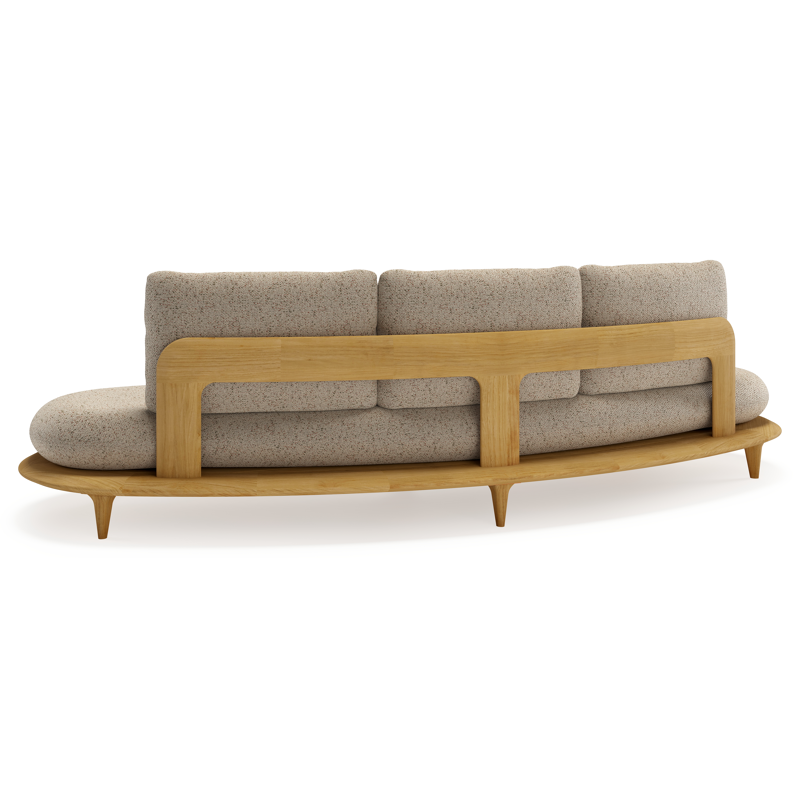 Bomero loungeset in teak met bora jungle all weather cosytica kussen