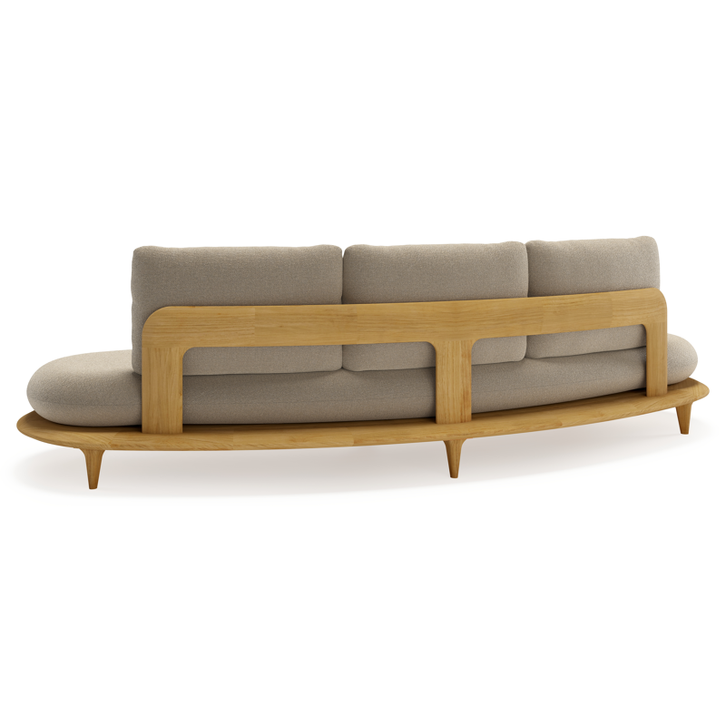 Bomero loungeset in teak met marbella sand all weather cosytica kussen