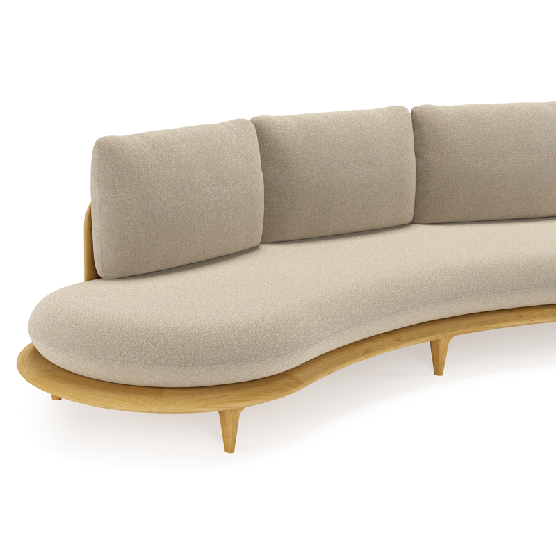 Bomero loungeset in teak met marbella sand all weather cosytica kussen