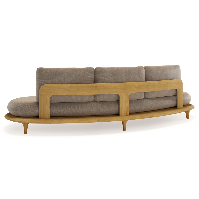 Bomero loungeset in teak met firenze earth all weather solica kussen