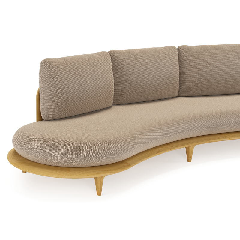 Bomero loungeset in teak met firenze earth all weather solica kussen