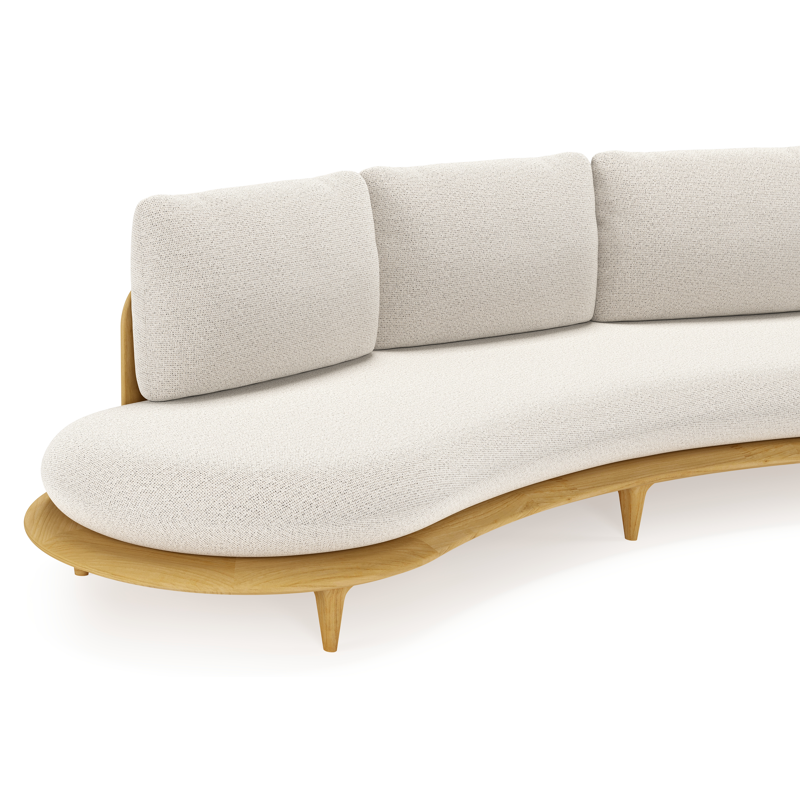 Bomero loungeset in teak met firenze natural all weather solica kussen