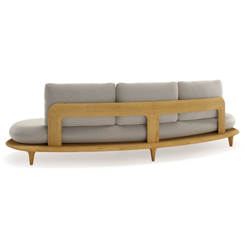Bomero loungeset in teak met firenze sand all weather solica kussen